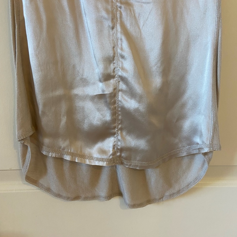 Nanette Lepore Anthropologie Satin Tank Top Size Small Tan Boho Bohemian - Picture 4 of 7